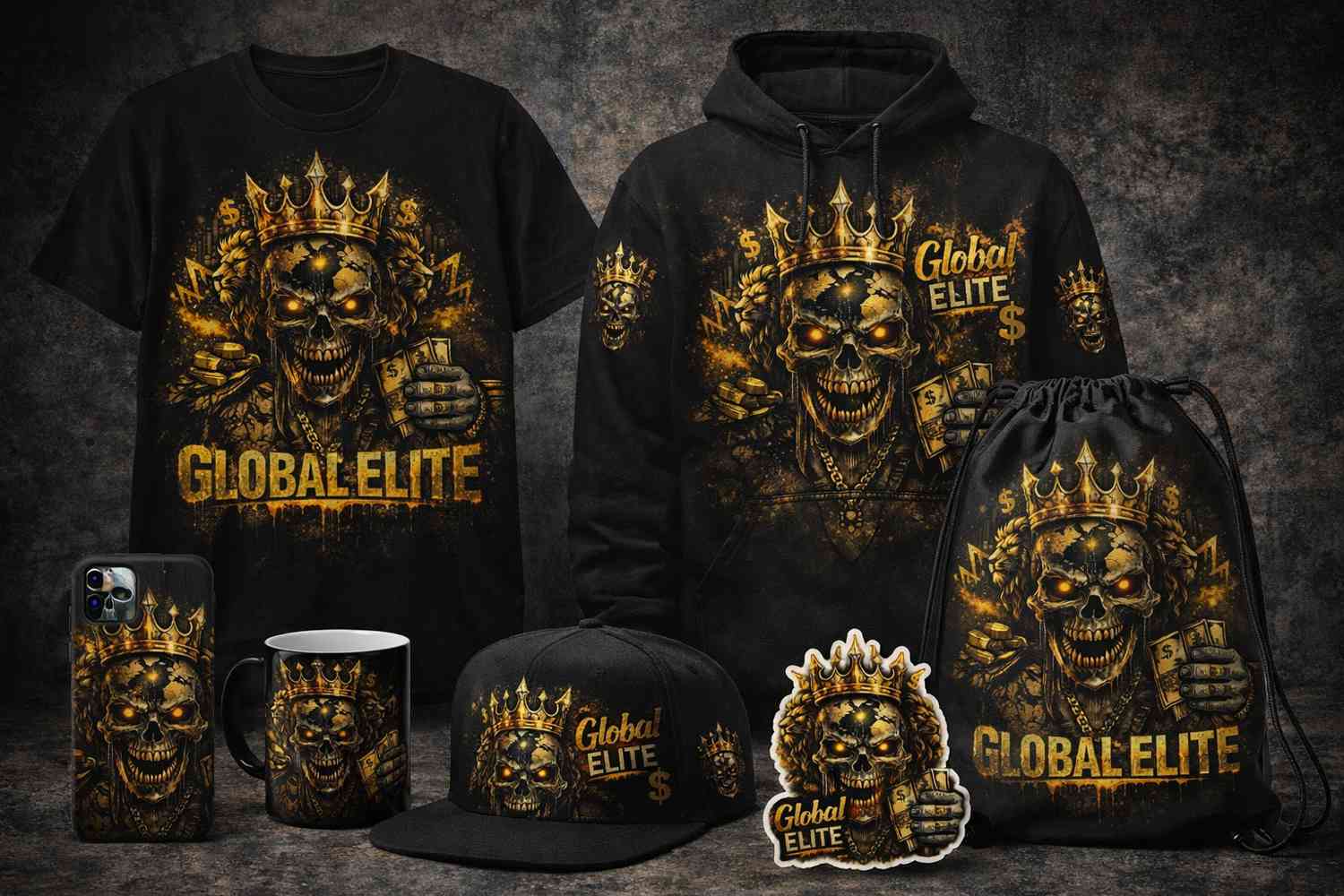 GEE Skull Crown Hoodie - Gold Edition